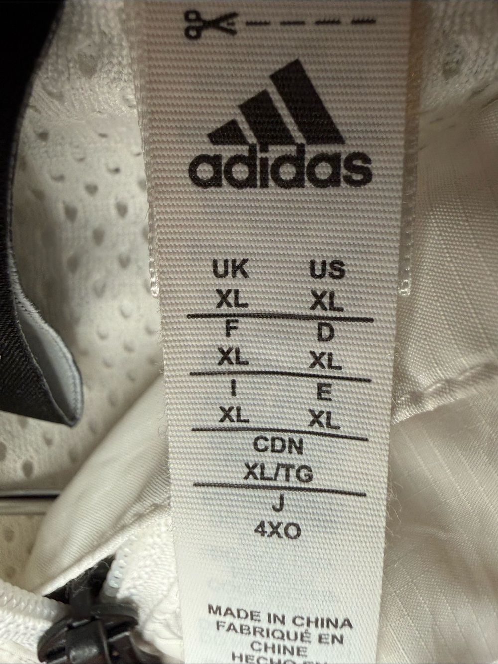 adidas White and Navy Colorblock Hooded Windbreaker - Picture 9 of 9